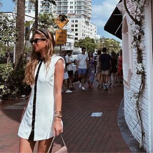 Zara sleeveless shoulder pad mini dress